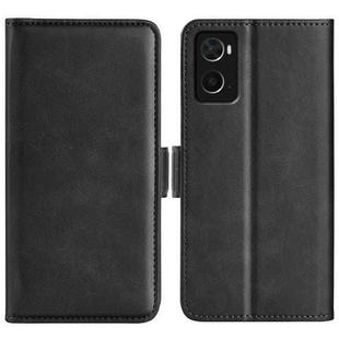 For OPPO A36 Dual-side Magnetic Buckle Leather Phone Case(Black)