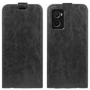 For OPPO A36 R64 Texture Vertical Flip Leather Phone Case(Black)