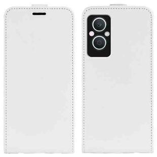 For OPPO A96 5G R64 Texture Vertical Flip Leather Phone Case(White)