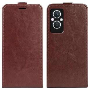 For OPPO A96 5G R64 Texture Vertical Flip Leather Phone Case(Brown)