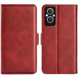 For OPPO A96 5G Dual-side Magnetic Buckle Leather Phone Case(Red)