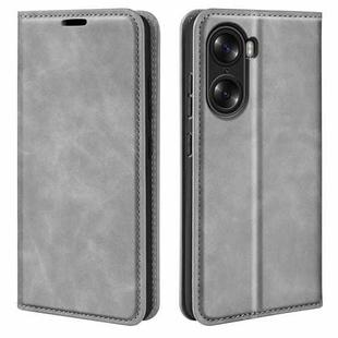 For Honor 60 Retro-skin Magnetic Suction Leather Phone Case(Grey)