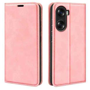 For Honor 60 Retro-skin Magnetic Suction Leather Phone Case(Pink)