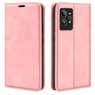For OPPO Realme GT2 Pro 5G Retro-skin Magnetic Suction Leather Phone Case(Pink)