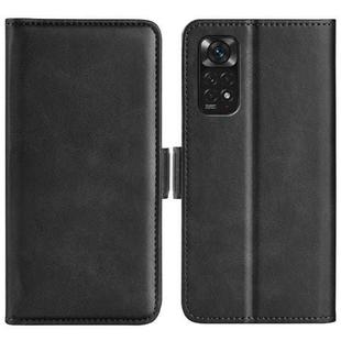For Xiaomi Redmi Note 11 4G / Note 11S Dual-side Magnetic Buckle Leather Phone Case(Black)