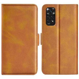 For Xiaomi Redmi Note 11 4G / Note 11S Dual-side Magnetic Buckle Leather Phone Case(Yellow)