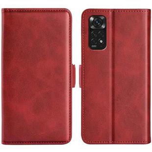 For Xiaomi Redmi Note 11 4G / Note 11S Dual-side Magnetic Buckle Leather Phone Case(Red)
