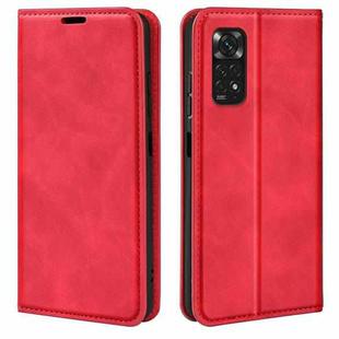 For Xiaomi Redmi Note 11 4G / Note 11S Retro-skin Magnetic Suction Leather Phone Case(Red)