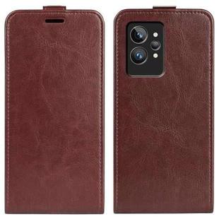 For OPPO Realme GT2 Pro 5G R64 Texture Vertical Flip Leather Phone Case(Brown)