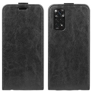 For Xiaomi Redmi Note 11 4G / Note 11S R64 Texture Vertical Flip Leather Phone Case(Black)