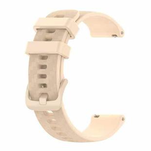 For Samsung Galaxy Watch 4 40mm / 44mm 20mm Carbon Fiber Striped Silicone Watch Band(Beige)