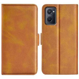 For OPPO Realme 9i Dual-side Magnetic Buckle Leather Phone Case(Yellow)