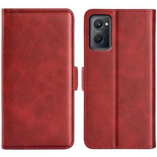 For OPPO Realme 9i Dual-side Magnetic Buckle Leather Phone Case(Red)