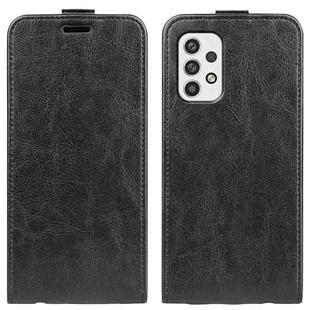 For Samsung Galaxy A23 5G R64 Texture Vertical Flip Leather Phone Case(Black)