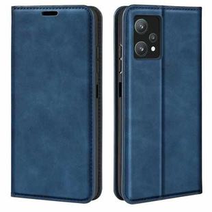 For OPPO Realme 9 Pro Retro-skin Magnetic Suction Leather Phone Case(Dark Blue)