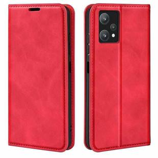 For OPPO Realme 9 Pro Retro-skin Magnetic Suction Leather Phone Case(Red)