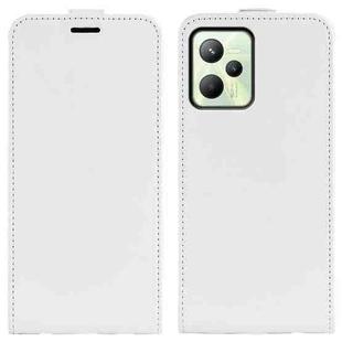 For OPPO Realme C35 R64 Texture Vertical Flip Leather Phone Case(White)