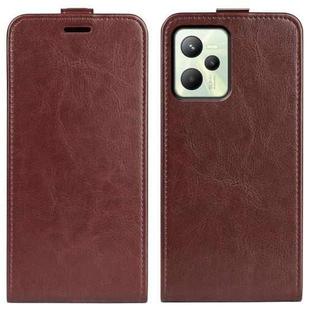 For OPPO Realme C35 R64 Texture Vertical Flip Leather Phone Case(Brown)