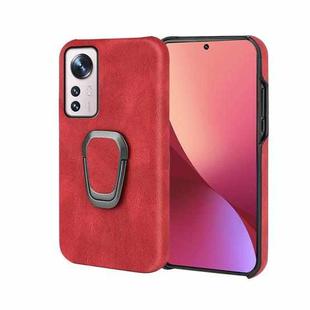Ring Holder PU Phone Case For Xiaomi 12(Red)