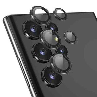For Samsung Galaxy S22 Ultra 5G ENKAY Aluminium Alloy + Tempered Glass Camera Lens Cover(Black)