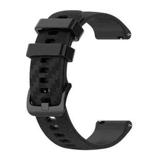 For Garmin Vivomove3 20mm Carbon Fiber Striped Silicone Watch Band(Black)