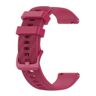 For Garmin Vivomove3 20mm Carbon Fiber Striped Silicone Watch Band(Burgundy)