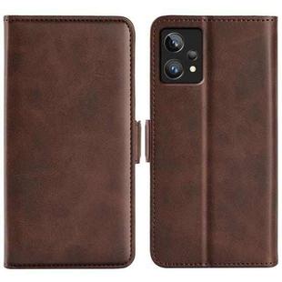 For OPPO Realme 9 Pro+ Dual-side Magnetic Buckle Leather Phone Case(Brown)