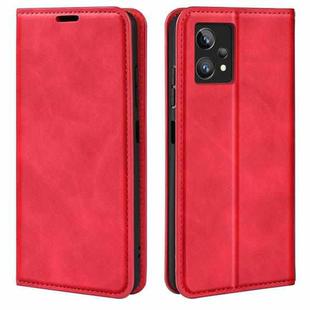  For OPPO Realme 9 Pro+ Retro-skin Magnetic Suction Leather Phone Case(Red)