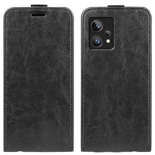 For OPPO Realme 9 Pro+ R64 Texture Vertical Flip Leather Phone Case(Black)