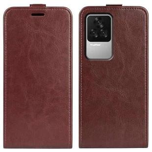 For Xiaomi Redmi K50 R64 Texture Vertical Flip Leather Phone Case(Brown)