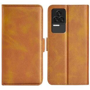 For Xiaomi Redmi K50 Pro Dual-side Magnetic Buckle Leather Phone Case(Yellow)