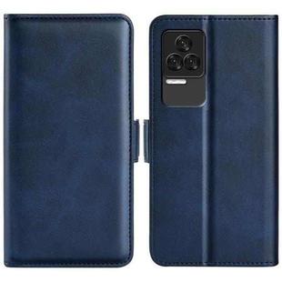 For Xiaomi Redmi K50 Pro Dual-side Magnetic Buckle Leather Phone Case(Dark Blue)