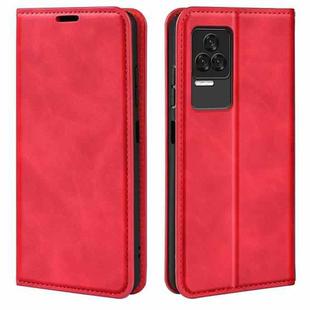 For Xiaomi Redmi K50 Pro  Retro-skin Magnetic Suction Leather Phone Case(Red)