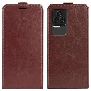 For Xiaomi Redmi K50 Pro R64 Texture Vertical Flip Leather Phone Case(Brown)