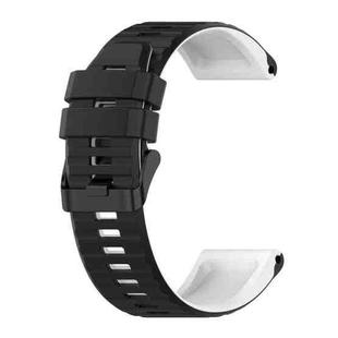 For Garmin Fenix 7 22mm Silicone Mixing Color Watch Band(Black+white)