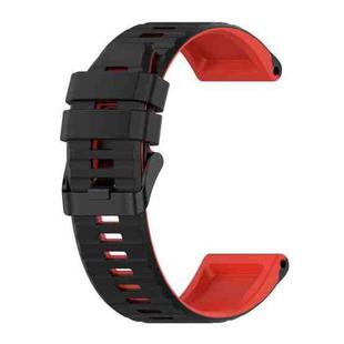 For Garmin Fenix 7 22mm Silicone Mixing Color Watch Band(Black+red)