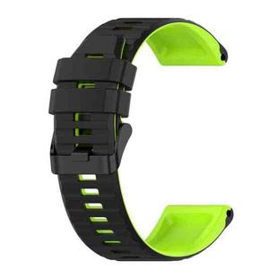 For Garmin Fenix 7 22mm Silicone Mixing Color Watch Band(Black+green)