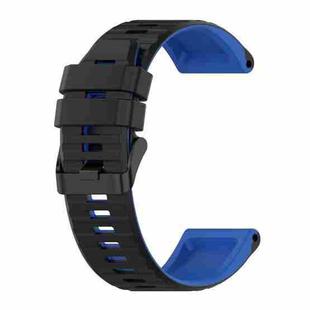 For Garmin Fenix 5 Plus 22mm Silicone Mixing Color Watch Band(Black+blue)