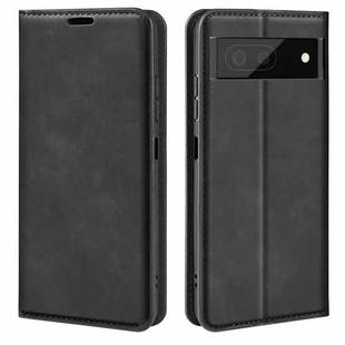 For Google Pixel 7 Retro-skin Magnetic Suction Leather Phone Case(Black)