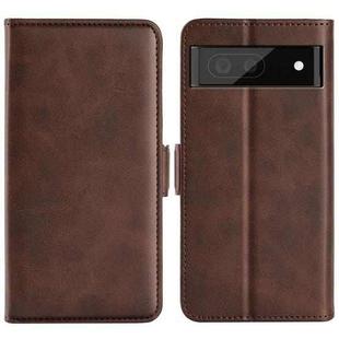 For Google Pixel 7 Pro Dual-side Magnetic Buckle Leather Phone Case(Brown)