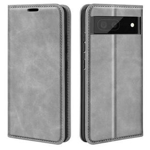 For Google Pixel 7 Pro Retro-skin Magnetic Suction Leather Phone Case(Grey)