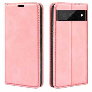 For Google Pixel 7 Pro Retro-skin Magnetic Suction Leather Phone Case(Pink)