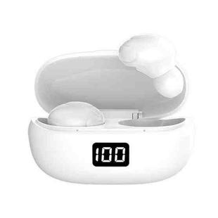 JSM-HKT6 Bluetooth 5.0 TWS Digital Display Mini In-ear Earphone with Call Noise-Cancelling(White)