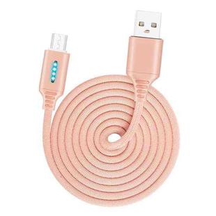 Micro USB Interface Zinc Alloy Marquee Luminous Intelligent Automatic Power off Charging Data Cable(rose gold)