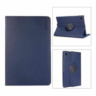 For Samsung Galaxy Tab A8 10.5 2021 X200/X205 ENKAY 360 Degree Rotation Litchi Leather Smart Case(Dark Blue)