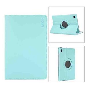 For Samsung Galaxy Tab A8 10.5 2021 X200/X205 ENKAY 360 Degree Rotation Litchi Leather Smart Case(Light Blue)