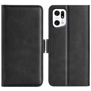 For OPPO Find X5 Dual-side Magnetic Buckle Leather Phone Case(Black)