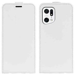 For OPPO Find X5 R64 Texture Vertical Flip Leather Phone Case(White)