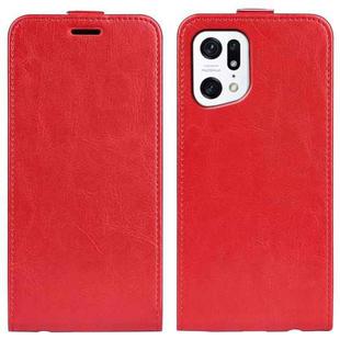 For OPPO Find X5 R64 Texture Vertical Flip Leather Phone Case(Red)