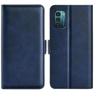 For Nokia G11/G21 Dual-side Magnetic Buckle Leather Phone Case(Dark Blue)